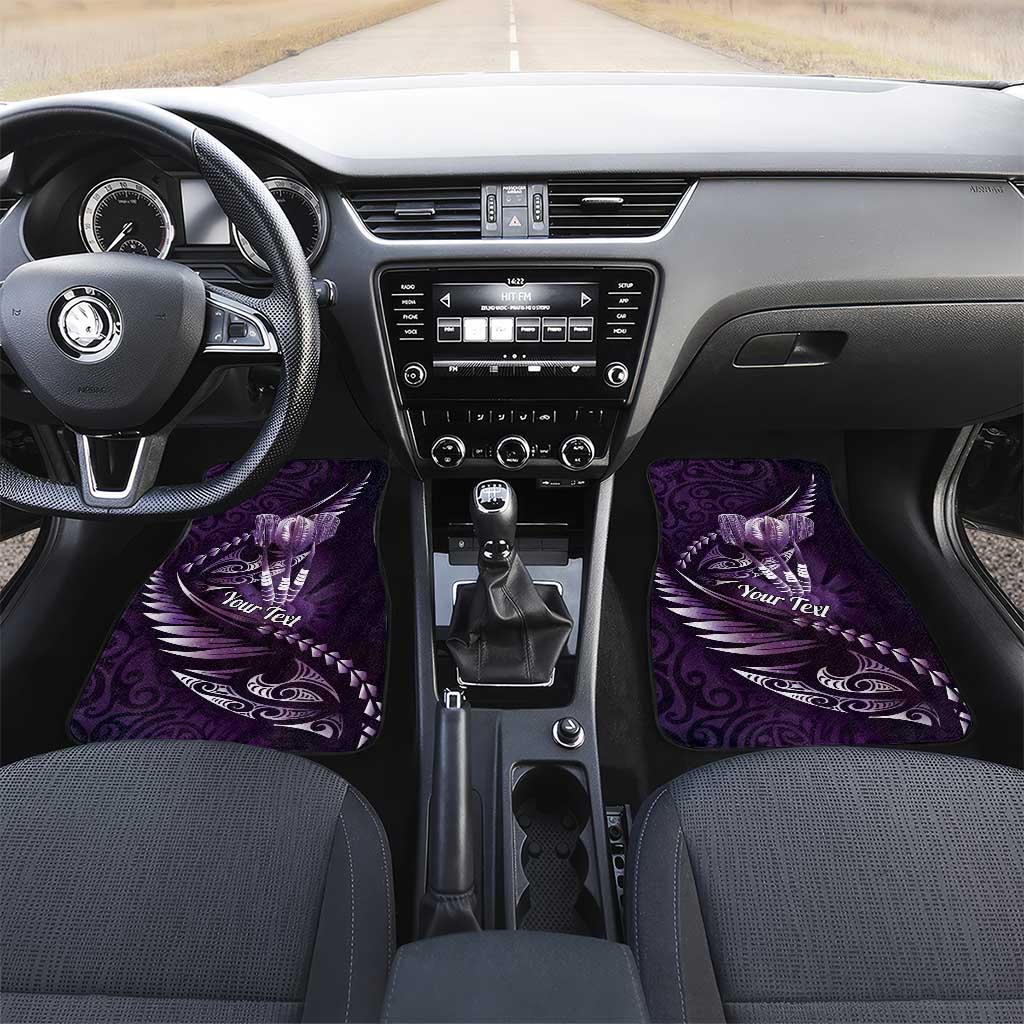 Personalised All Purple New Zealand Darts Car Mats Aoteroa Fern Maori Galaxy Style