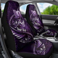 Personalised All Purple New Zealand Darts Car Seat Cover Aoteroa Fern Maori Galaxy Style