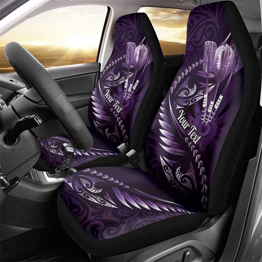 Personalised All Purple New Zealand Darts Car Seat Cover Aoteroa Fern Maori Galaxy Style
