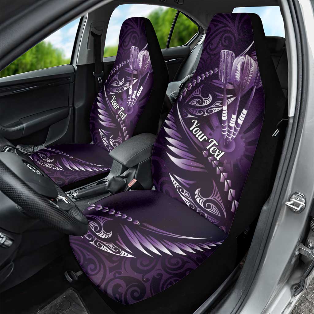 Personalised All Purple New Zealand Darts Car Seat Cover Aoteroa Fern Maori Galaxy Style