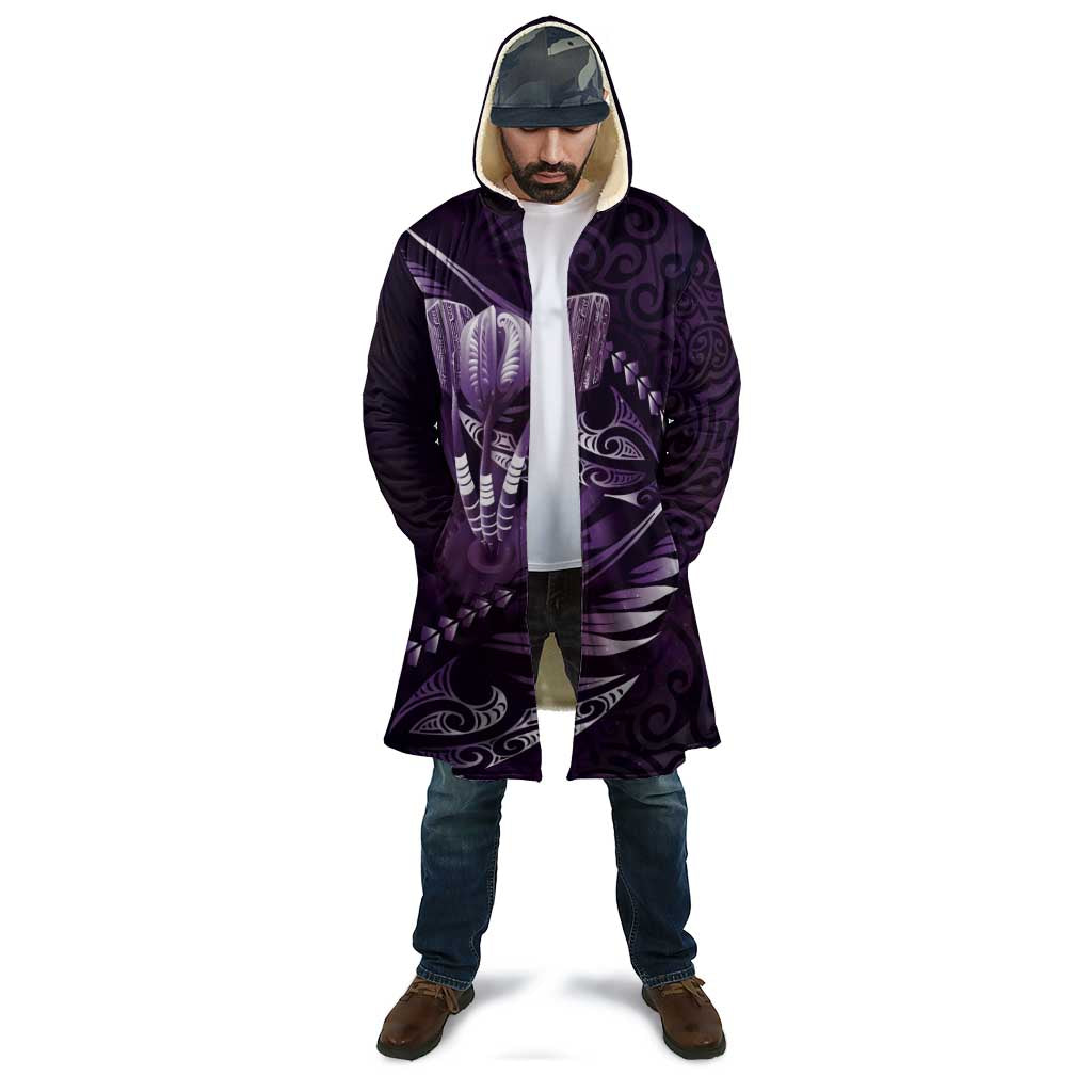 Personalised All Purple New Zealand Darts Cloak Aoteroa Fern Maori Galaxy Style - Polynesian Pride