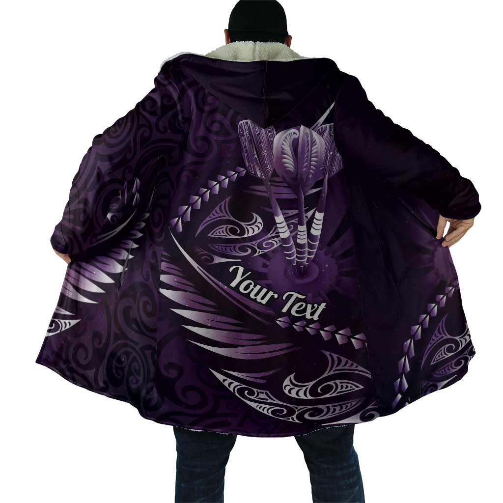 Personalised All Purple New Zealand Darts Cloak Aoteroa Fern Maori Galaxy Style - Polynesian Pride