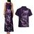 Personalised All Purple New Zealand Darts Couples Matching Tank Maxi Dress and Hawaiian Shirt Aoteroa Fern Maori Galaxy Style