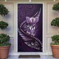 Personalised All Purple New Zealand Darts Door Cover Aoteroa Fern Maori Galaxy Style - Polynesian Pride