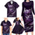 Personalised All Purple New Zealand Darts Family Matching Long Sleeve Bodycon Dress and Hawaiian Shirt Aoteroa Fern Maori Galaxy Style