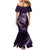 Personalised All Purple New Zealand Darts Family Matching Mermaid Dress and Hawaiian Shirt Aoteroa Fern Maori Galaxy Style
