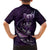 Personalised All Purple New Zealand Darts Family Matching Off Shoulder Maxi Dress and Hawaiian Shirt Aoteroa Fern Maori Galaxy Style