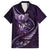 Personalised All Purple New Zealand Darts Family Matching Off Shoulder Maxi Dress and Hawaiian Shirt Aoteroa Fern Maori Galaxy Style