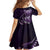 Personalised All Purple New Zealand Darts Family Matching Off Shoulder Short Dress and Hawaiian Shirt Aoteroa Fern Maori Galaxy Style