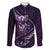 Personalised All Purple New Zealand Darts Family Matching Off Shoulder Short Dress and Hawaiian Shirt Aoteroa Fern Maori Galaxy Style