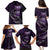 Personalised All Purple New Zealand Darts Family Matching Puletasi and Hawaiian Shirt Aoteroa Fern Maori Galaxy Style