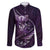Personalised All Purple New Zealand Darts Family Matching Puletasi and Hawaiian Shirt Aoteroa Fern Maori Galaxy Style