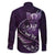Personalised All Purple New Zealand Darts Family Matching Puletasi and Hawaiian Shirt Aoteroa Fern Maori Galaxy Style