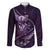 Personalised All Purple New Zealand Darts Family Matching Short Sleeve Bodycon Dress and Hawaiian Shirt Aoteroa Fern Maori Galaxy Style
