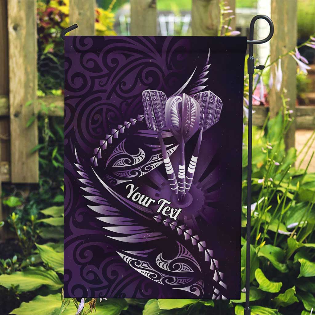 Personalised All Purple New Zealand Darts Garden Flag Aoteroa Fern Maori Galaxy Style