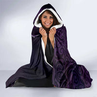 Personalised All Purple New Zealand Darts Hooded Blanket Aoteroa Fern Maori Galaxy Style