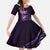 Personalised All Purple New Zealand Darts Kid Short Sleeve Dress Aoteroa Fern Maori Galaxy Style