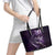 Personalised All Purple New Zealand Darts Leather Tote Bag Aoteroa Fern Maori Galaxy Style