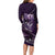Personalised All Purple New Zealand Darts Long Sleeve Bodycon Dress Aoteroa Fern Maori Galaxy Style
