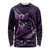 Personalised All Purple New Zealand Darts Long Sleeve Shirt Aoteroa Fern Maori Galaxy Style