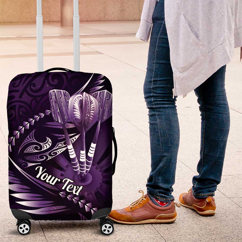 Personalised All Purple New Zealand Darts Luggage Cover Aoteroa Fern Maori Galaxy Style