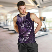 Personalised All Purple New Zealand Darts Men Tank Top Aoteroa Fern Maori Galaxy Style