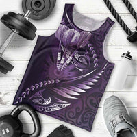 Personalised All Purple New Zealand Darts Men Tank Top Aoteroa Fern Maori Galaxy Style