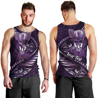 Personalised All Purple New Zealand Darts Men Tank Top Aoteroa Fern Maori Galaxy Style