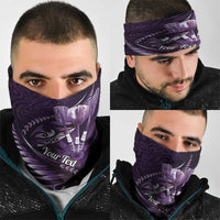 Personalised All Purple New Zealand Darts Neck Gaiter Aoteroa Fern Maori Galaxy Style - Polynesian Pride
