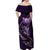 Personalised All Purple New Zealand Darts Off Shoulder Maxi Dress Aoteroa Fern Maori Galaxy Style