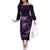 Personalised All Purple New Zealand Darts Off The Shoulder Long Sleeve Dress Aoteroa Fern Maori Galaxy Style