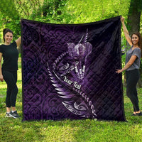 Personalised All Purple New Zealand Darts Quilt Aoteroa Fern Maori Galaxy Style