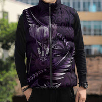 Personalised All Purple New Zealand Darts Sleeveless Puffer Jacket Aoteroa Fern Maori Galaxy Style - Polynesian Pride