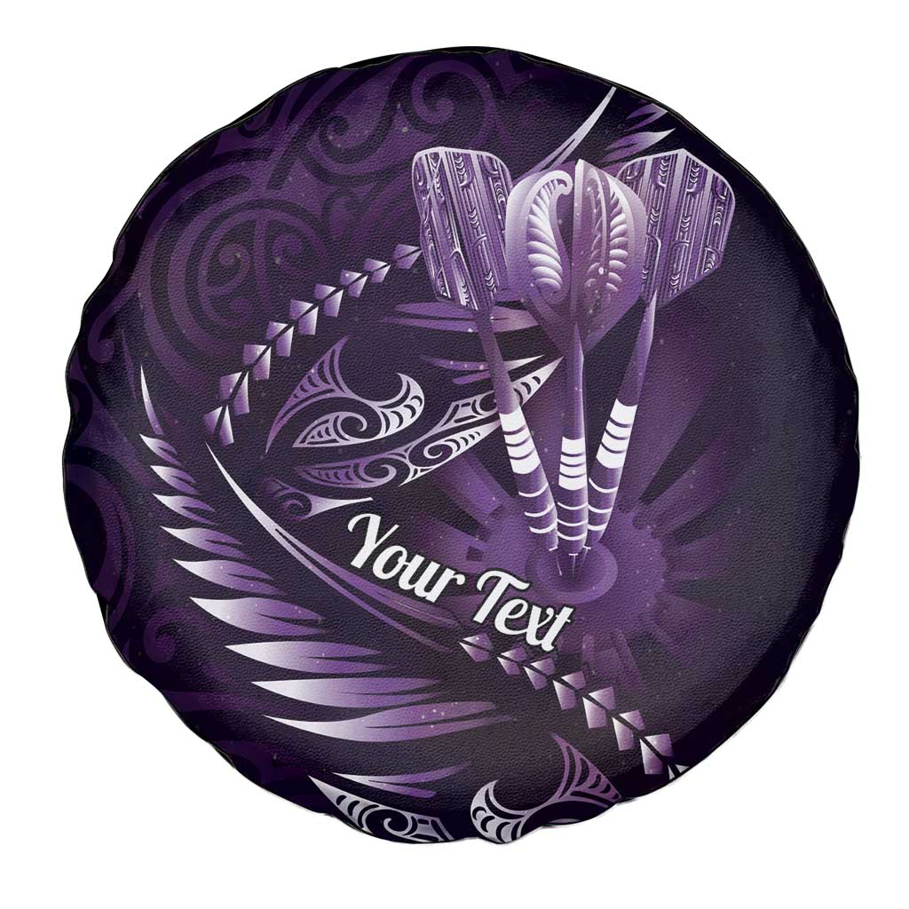 Personalised All Purple New Zealand Darts Spare Tire Cover Aoteroa Fern Maori Galaxy Style