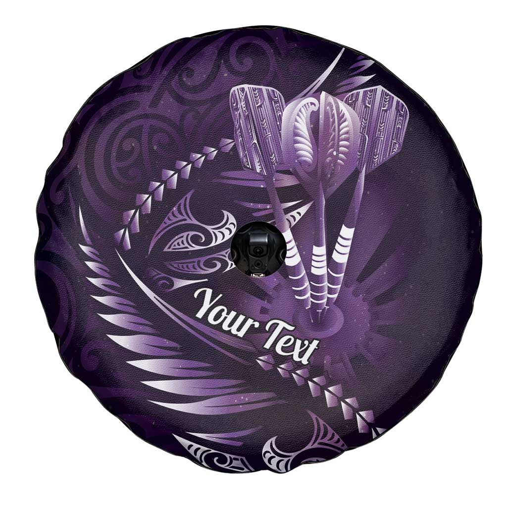 Personalised All Purple New Zealand Darts Spare Tire Cover Aoteroa Fern Maori Galaxy Style