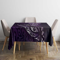 Personalised All Purple New Zealand Darts Tablecloth Aoteroa Fern Maori Galaxy Style