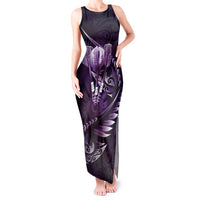 Personalised All Purple New Zealand Darts Tank Maxi Dress Aoteroa Fern Maori Galaxy Style