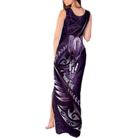 Personalised All Purple New Zealand Darts Tank Maxi Dress Aoteroa Fern Maori Galaxy Style