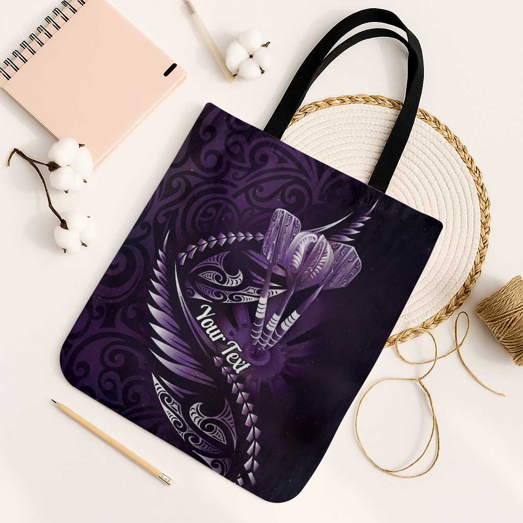 Personalised All Purple New Zealand Darts Tote Bag Aoteroa Fern Maori Galaxy Style - Polynesian Pride