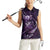 Personalised All Purple New Zealand Darts Women Sleeveless Polo Shirt Aoteroa Fern Maori Galaxy Style