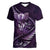 Personalised All Purple New Zealand Darts Women V-Neck T-Shirt Aoteroa Fern Maori Galaxy Style