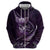 Personalised All Purple New Zealand Darts Zip Hoodie Aoteroa Fern Maori Galaxy Style
