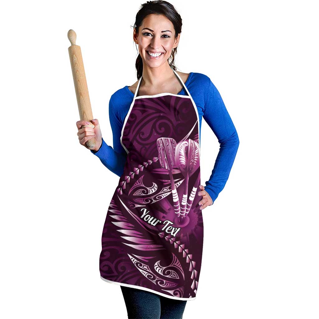 Personalised All Pink New Zealand Darts Apron Aoteroa Fern Maori Galaxy Style - Polynesian Pride