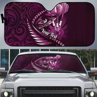 Personalised All Pink New Zealand Darts Auto Sun Shade Aoteroa Fern Maori Galaxy Style - Polynesian Pride