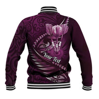 Personalised All Pink New Zealand Darts Baseball Jacket Aoteroa Fern Maori Galaxy Style