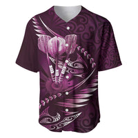 Personalised All Pink New Zealand Darts Baseball Jersey Aoteroa Fern Maori Galaxy Style