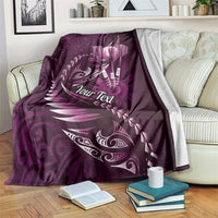 Personalised All Pink New Zealand Darts Blanket Aoteroa Fern Maori Galaxy Style