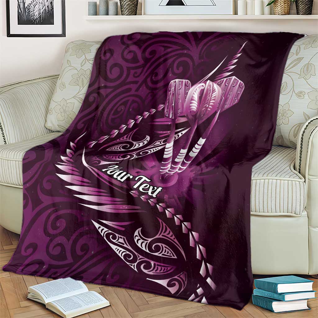 Personalised All Pink New Zealand Darts Blanket Aoteroa Fern Maori Galaxy Style