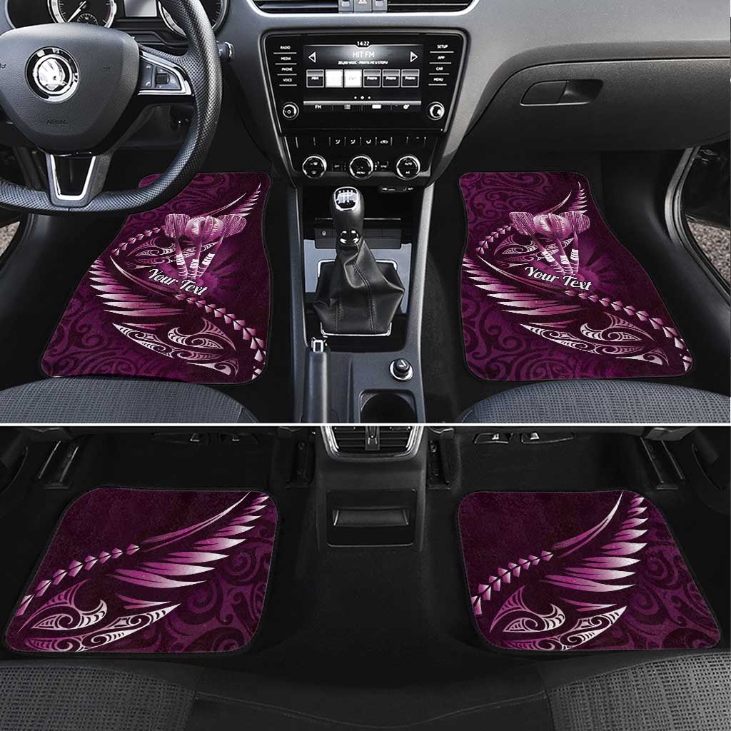 Personalised All Pink New Zealand Darts Car Mats Aoteroa Fern Maori Galaxy Style