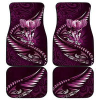 Personalised All Pink New Zealand Darts Car Mats Aoteroa Fern Maori Galaxy Style